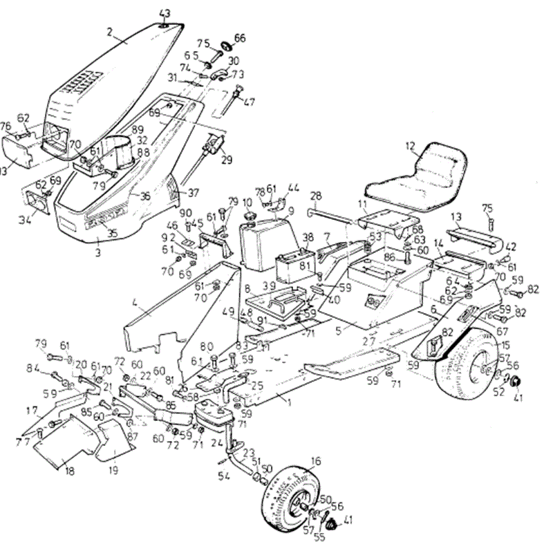 1992  SERIES 2000 WESTWOOD TRACTORS (1992) Parts Diagram, Chassis