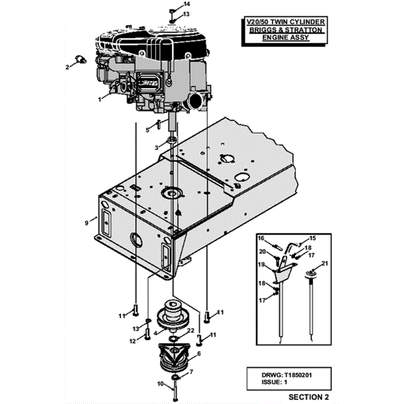 Westwood V20/50 Tractor 2002-2003 (2002-2003) Parts Diagram, Engine Assembly