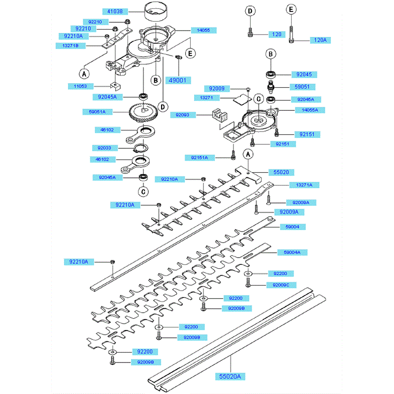 Kawasaki KHD600B (HB600B-AS51) Parts Diagram, Case-Cutter
