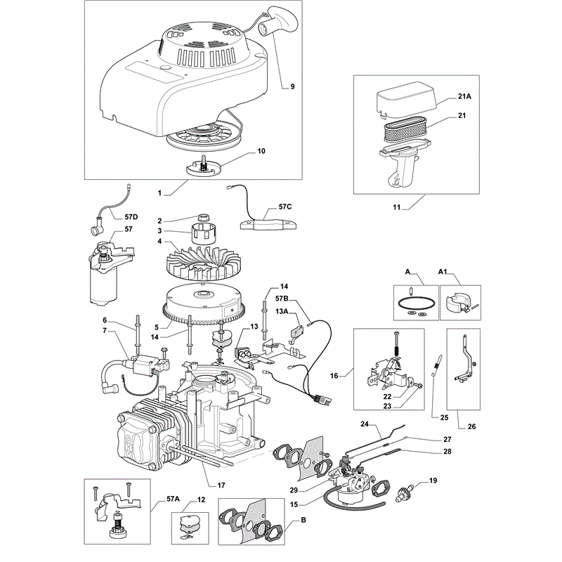Castel / Twincut / Lawnking WBE0704ES-RO (2011) Parts Diagram, Page 1