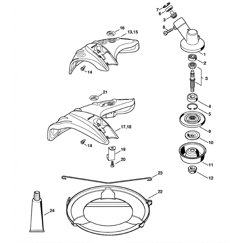 Stihl FS 56 BRUSHCUTTER (FS56C-EZ) Parts Diagram, Gear head, Deflector