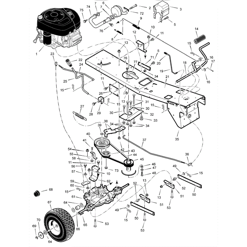 Hayter 10/30 (133E270000001-133E290999999) Parts Diagram, Motion Drive