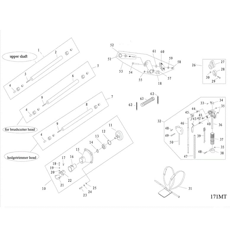 Mitox 171-MT (171-MT) Parts Diagram, Shaft & Throttle