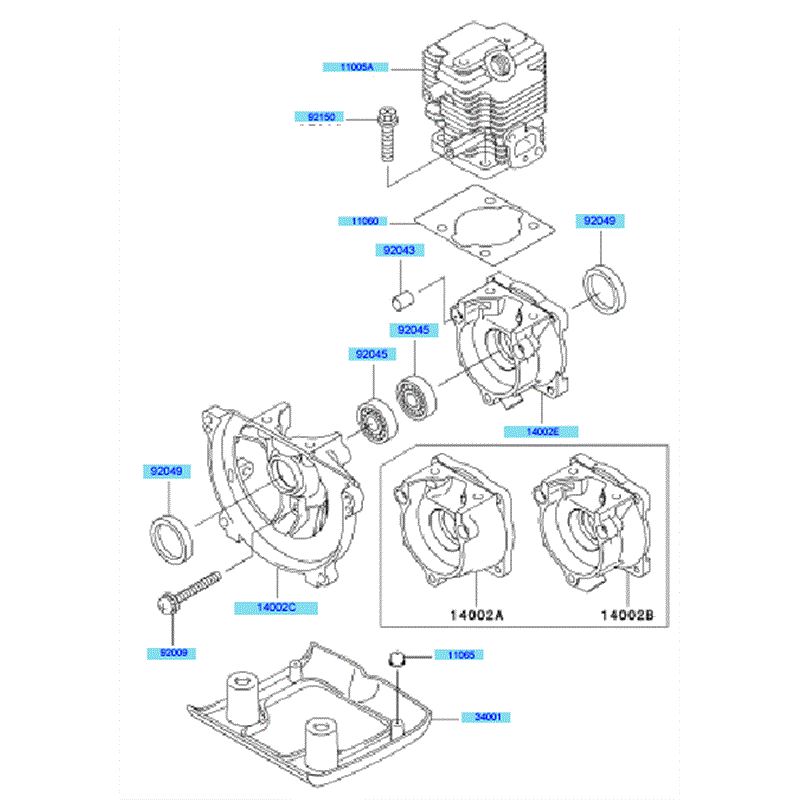 Kawasaki KBL23A (HA023G-AS51) Parts Diagram, Cooling Equipment