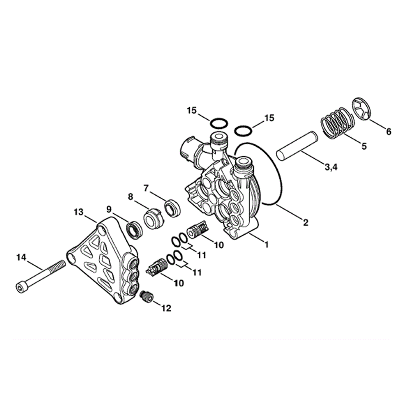 Stihl RE 162 PLUS Pressure Washer (RE 162 PLUS) Parts Diagram, Pump