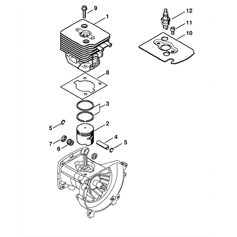 Stihl FS 83 Brushcutter (FS83T) Parts Diagram, Cylinder