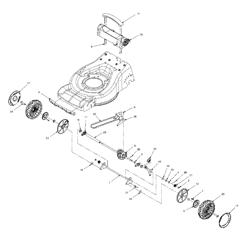 Hayter R48 Recycling (446) (446E280000001-466E290999999) Parts Diagram, Drive Assembly