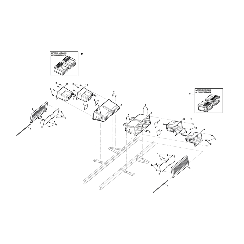 Mountfield Freedom 28e  (2022) [2T0250483-M22W] (2022) Parts Diagram, Battery Support