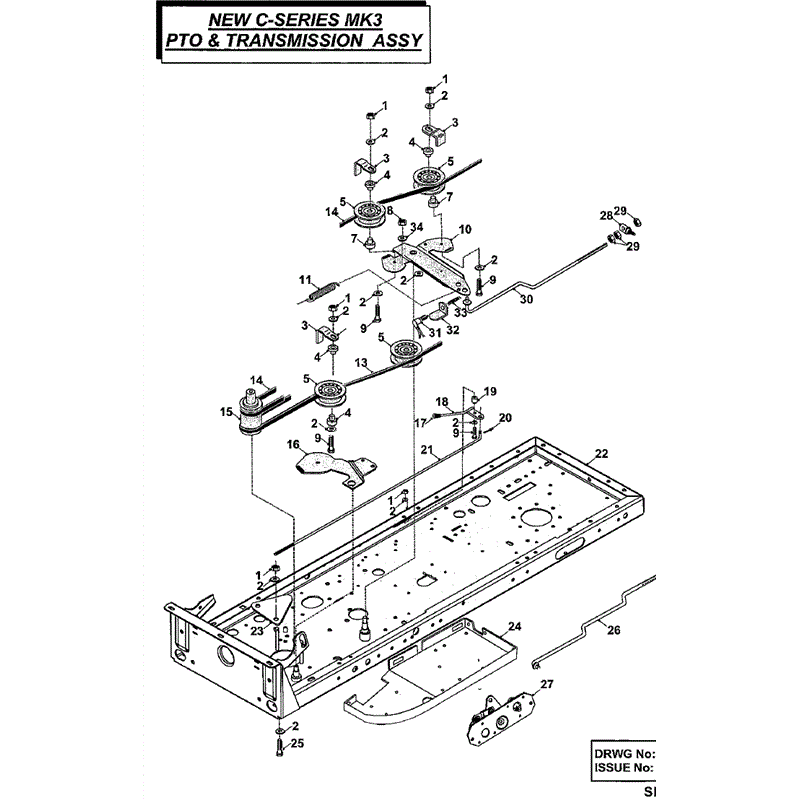 Countax C Series Lawn Tractor 2001 - 2003 (2001 - 2003) Parts Diagram, PTO & Transmission Assembly