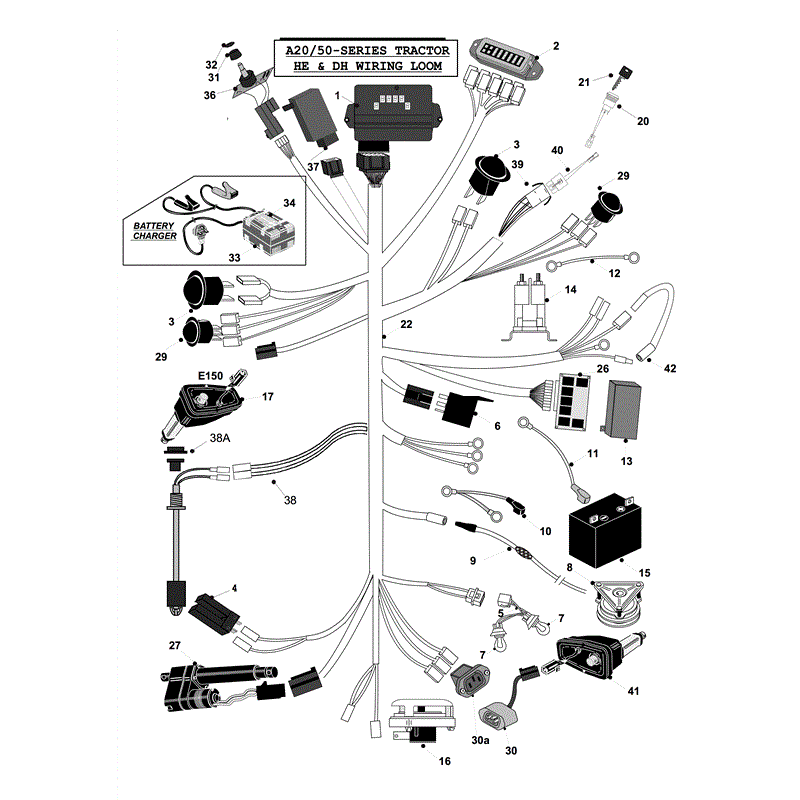 Countax A2050 - 2550 Lawn Tractor 2010 (2010) Parts Diagram, WIRING LOOM