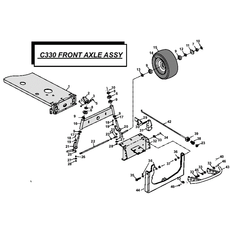 Countax C330 Lawn Tractor 2009 (2009) Parts Diagram, Front Axle Assembly
