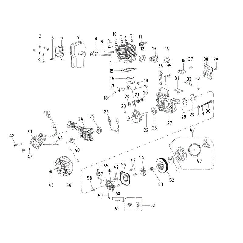Mitox 41CS-PRO Chainsaw (41CS-PRO Chainsaw) Parts Diagram, ENGINE