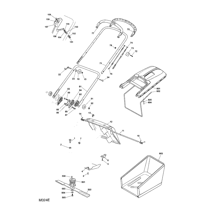 Mountfield 510PD  Petrol Rotary Mower (294538023-CAL [2007]) Parts Diagram, Chassis Handle