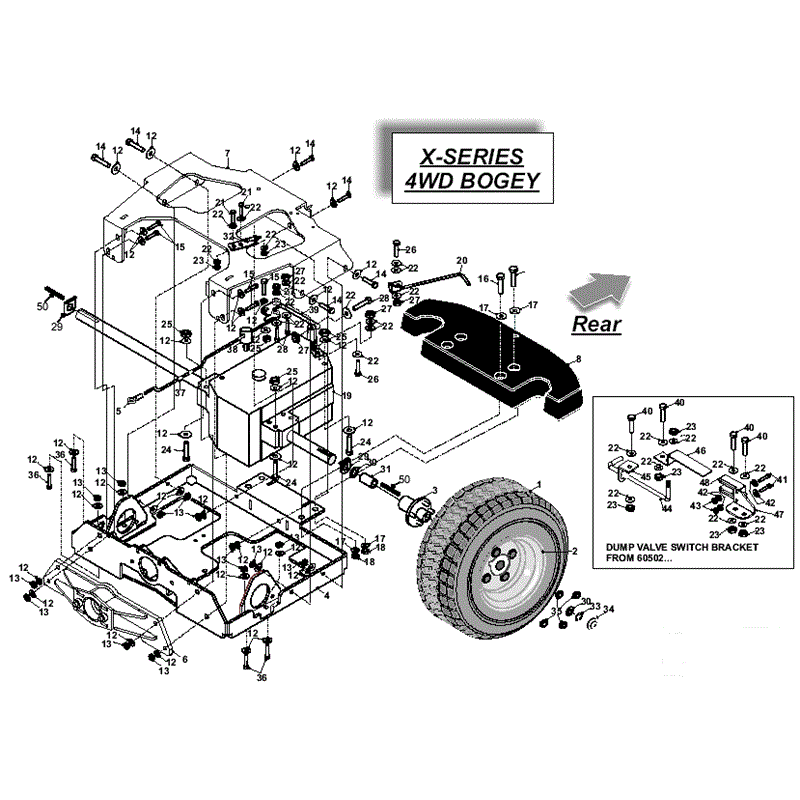 Countax X Series Rider 2008 (2008) Parts Diagram, 4WD Bogey Assembly