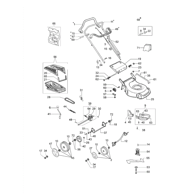 Efco LR 48 TBQ Comfort B&S Lawnmower (LR 48 TBQ Comfort) Parts Diagram, Page 1