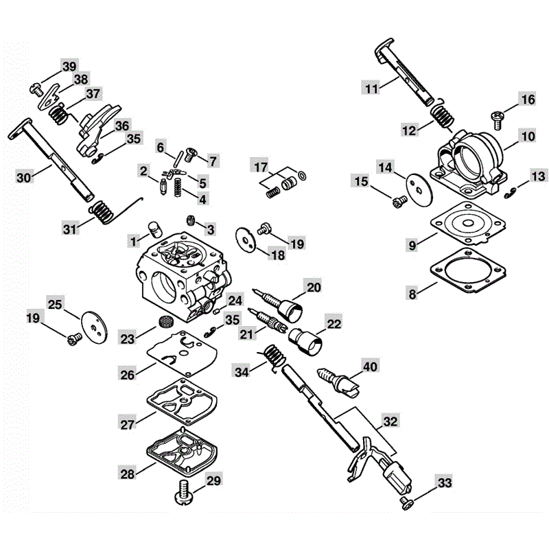Stihl MS 181 Chainsaw (MS181C) Parts Diagram, Carburetor C1Q-S121B