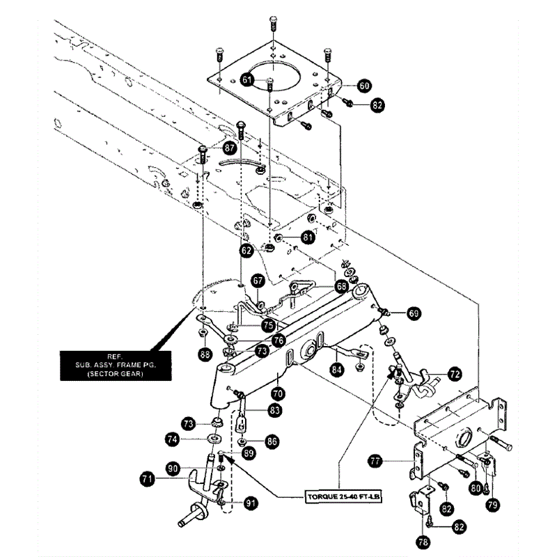 Hayter 13/40 (144R001001-144R099999) Parts Diagram, Frame Assembly 2