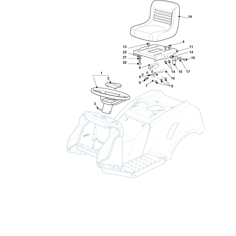 Mountfield 1636M Lawn Tractor (2T0330483-M15 [2015]) Parts Diagram, Seat & Steering Wheel