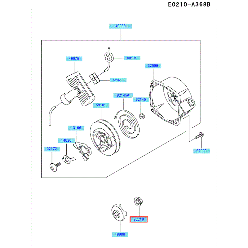 Kawasaki KRB650B (HA650A-AS50) Parts Diagram, Starter