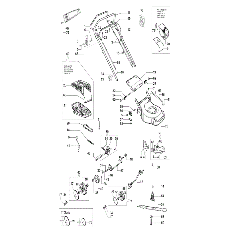 Efco LR 53 TBX B&S Lawnmower (2009) Parts Diagram, Page 1