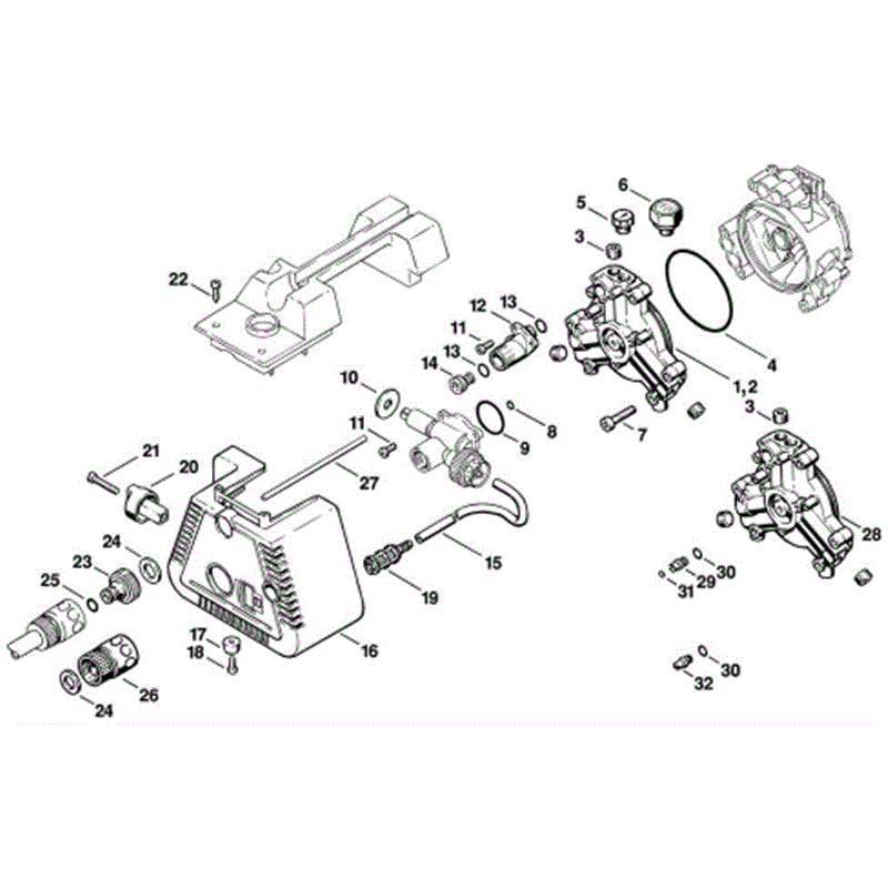Stihl RE 110 K Pressure Washer (RE 110 K) Parts Diagram, F-Pump cover RE 110K