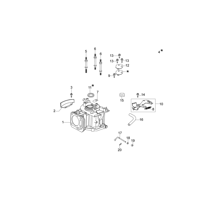 Oleo-Mac MAX 48 TK ALLROAD ALUMINIUM (K650 (MAX 48 TK ALLROAD ALUMINIUM (K650) (2018)) Parts Diagram, Cylinder and crankcase