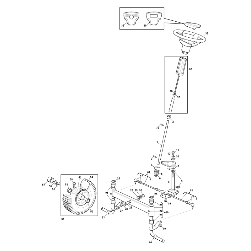 Mountfield MTF 72H Ride-on (2T0210483-M22 [2023]) Parts Diagram, Steering