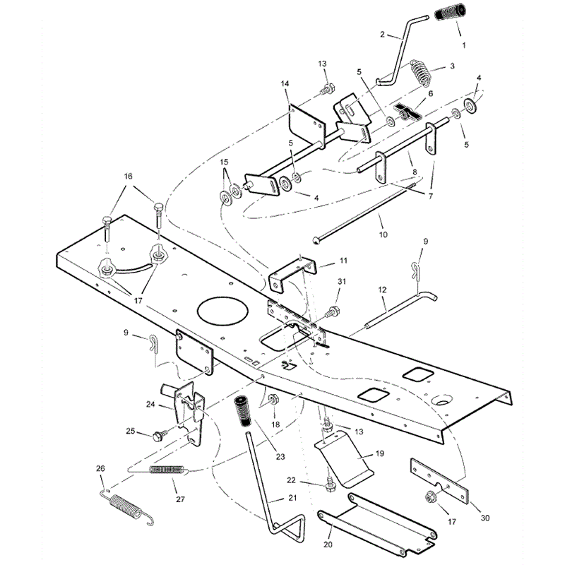 Hayter 10/30 (133C001001-133C099999) Parts Diagram, Mower Housing Suspension