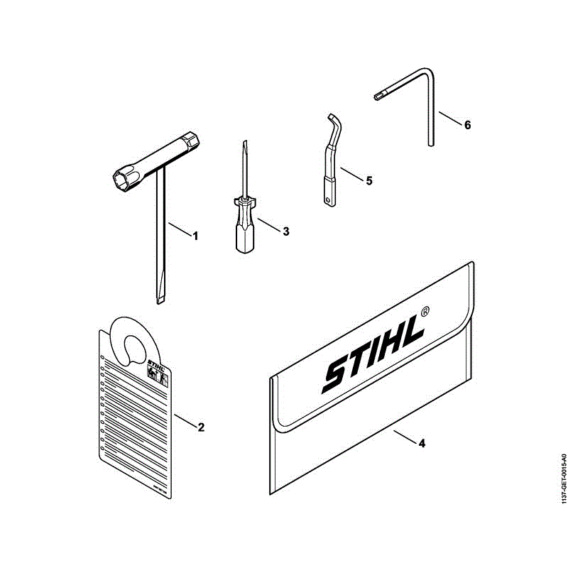 Stihl MS 193 CHAINSAW (MS 193 T ) Parts Diagram, MS193T-L-TOOLS