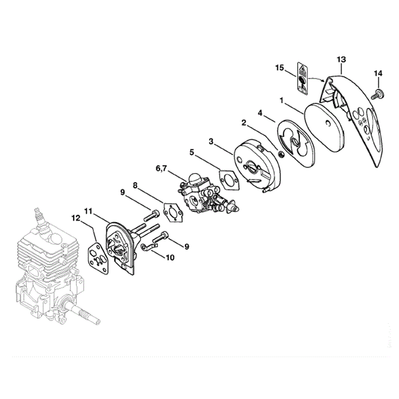 Stihl FS 40 Brushcutter (FS40) Parts Diagram, Air filter, Spacer flange