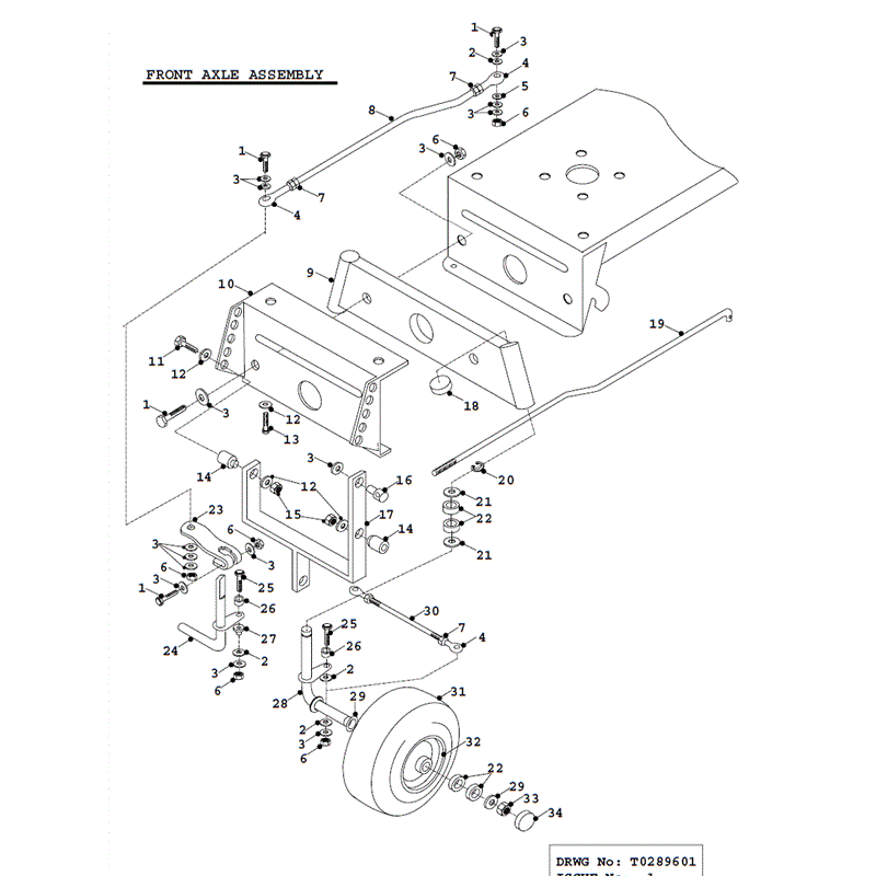 Countax K Series Lawn Tractor 1991-1992 (1991-1992) Parts Diagram, K12.5 Front Axle