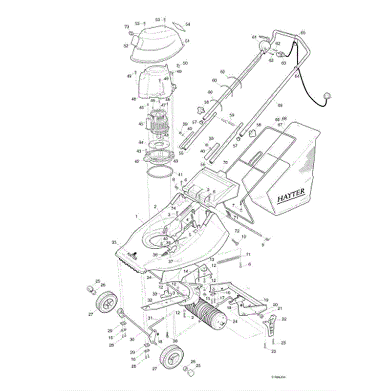 Hayter Harrier 41 (311) Lawnmower (311C001001-311C099999) Parts Diagram, Main Frame Assembly