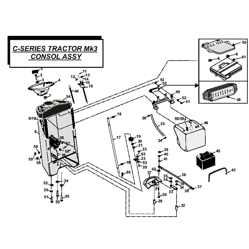 Countax C Series Honda Lawn Tractor 2009 (2009) Parts Diagram, MK3 Consol Assembly
