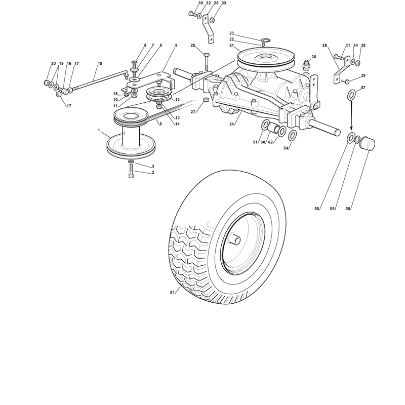 Mountfield RM28 Ride-on (2T1134433-09 [2009]) Parts Diagram, Transmission