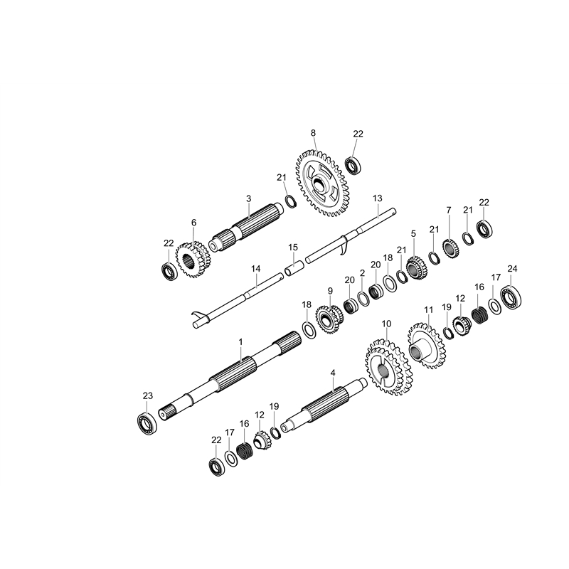 Bertolini 260 (EN 709) (260 (EN 709)) Parts Diagram, Speed gears of the gearbox