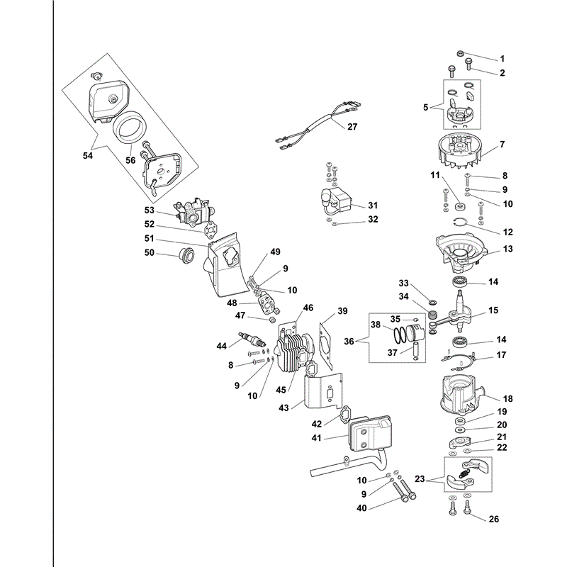 Mountfield MHJ2424 Petrol Hedgetrimmer (252900003/M10) (2011) Parts Diagram, Page 1