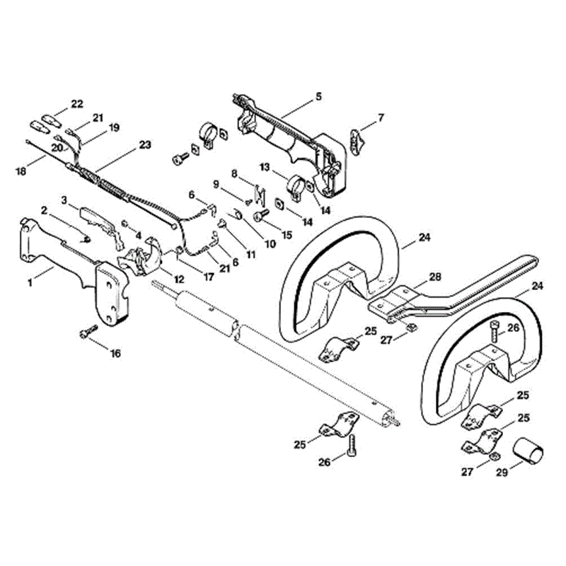 Stihl FS 76 Brushcutter (FS76) Parts Diagram, H-Handle