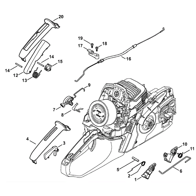 Stihl MS 271 Chainsaw (MS271 Z) Parts Diagram, Throttle Control