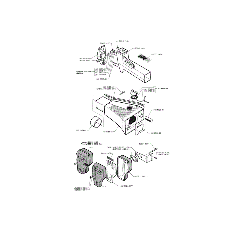 Husqvarna 245R Clearing Saw (1998) Parts Diagram, Page 2