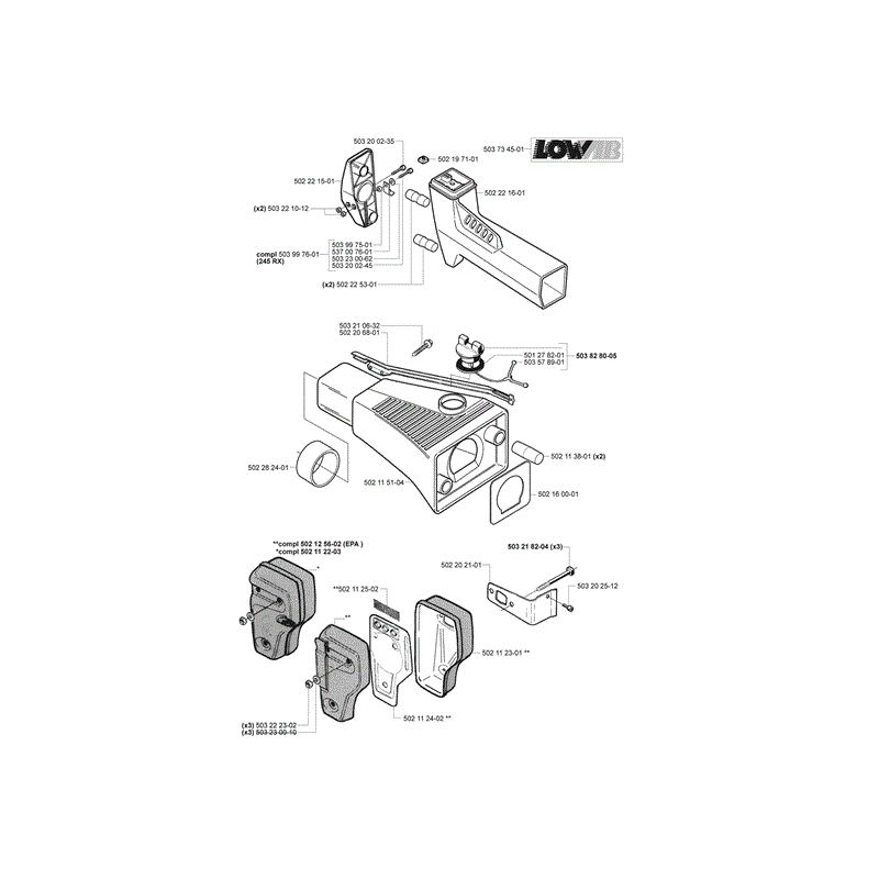 Husqvarna 245R Clearing Saw (2001) Parts Diagram, Page 2