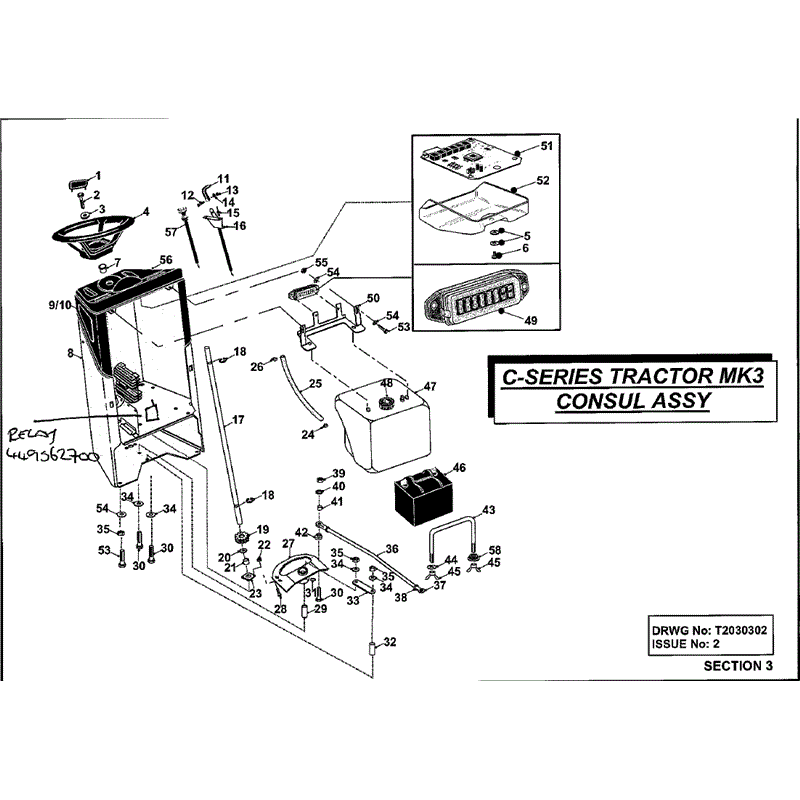 Countax C Series Lawn Tractor 2001 - 2003 (2001 - 2003) Parts Diagram, Consul Assembly
