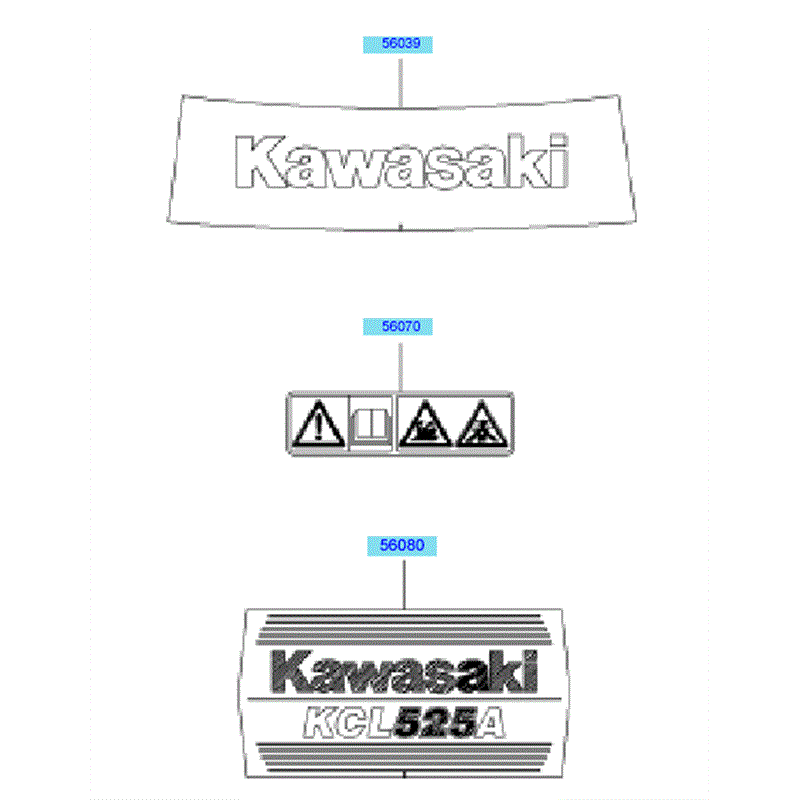 Kawasaki KCL525A (HK525A-BS50) Parts Diagram, Labels