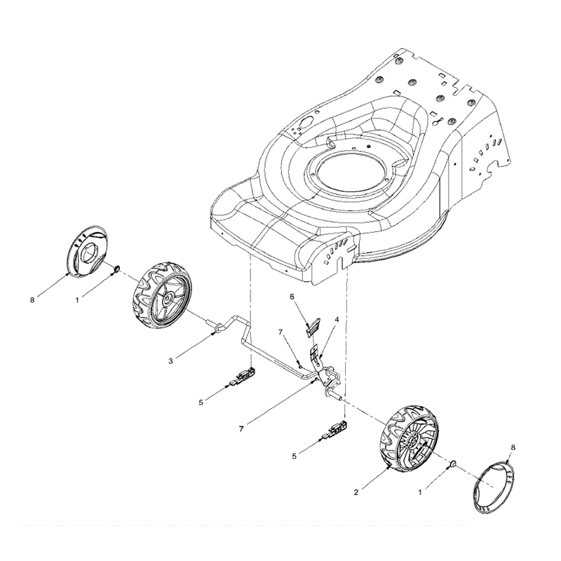 Hayter R48 Recycling (446) (446E280000001-466E290999999) Parts Diagram, Height of Cut & Front Wheel