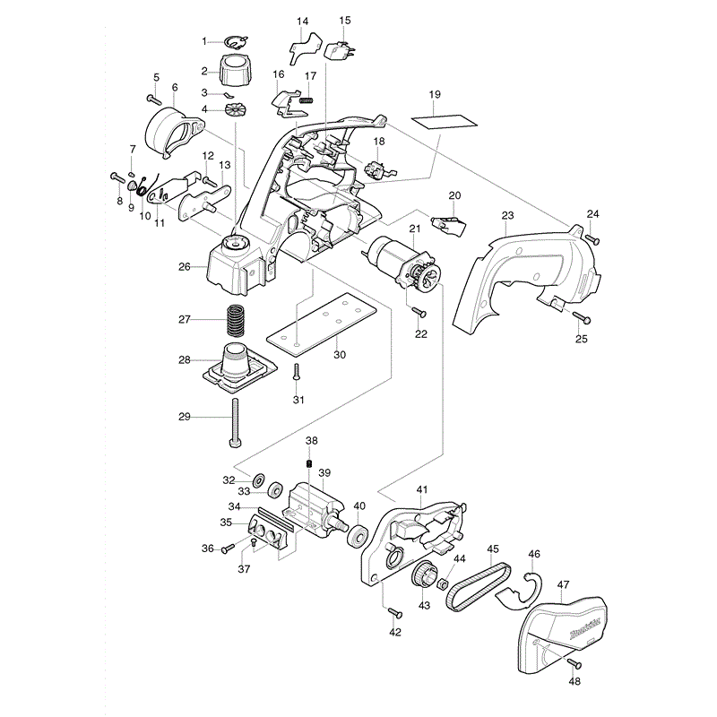 Makita 1050DWD Power Planer 12V  (1050DWB) Parts Diagram, Page 1