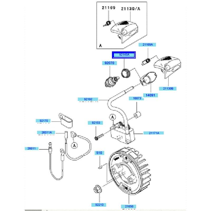 Kawasaki KBH35A  (HA035B-BS50) Parts Diagram, Electric Equipment