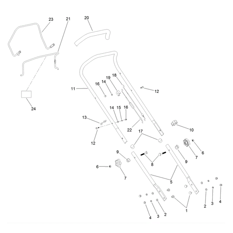 Hayter 46cm (611) Lawnmower (611A - 318000001-318999999) Parts Diagram, Handlebar