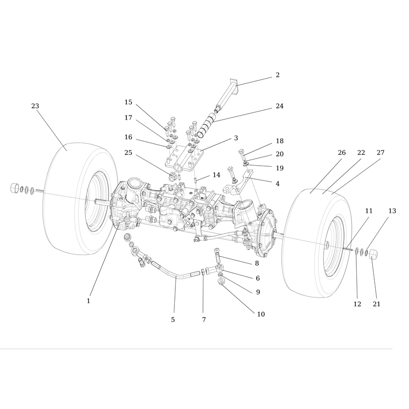 Oleo-Mac CHEYENNE (B&S) 92 4x4 Cat.2014 (CHEYENNE (B&S) 92 4x4 Cat. 2014) Parts Diagram, Front axle