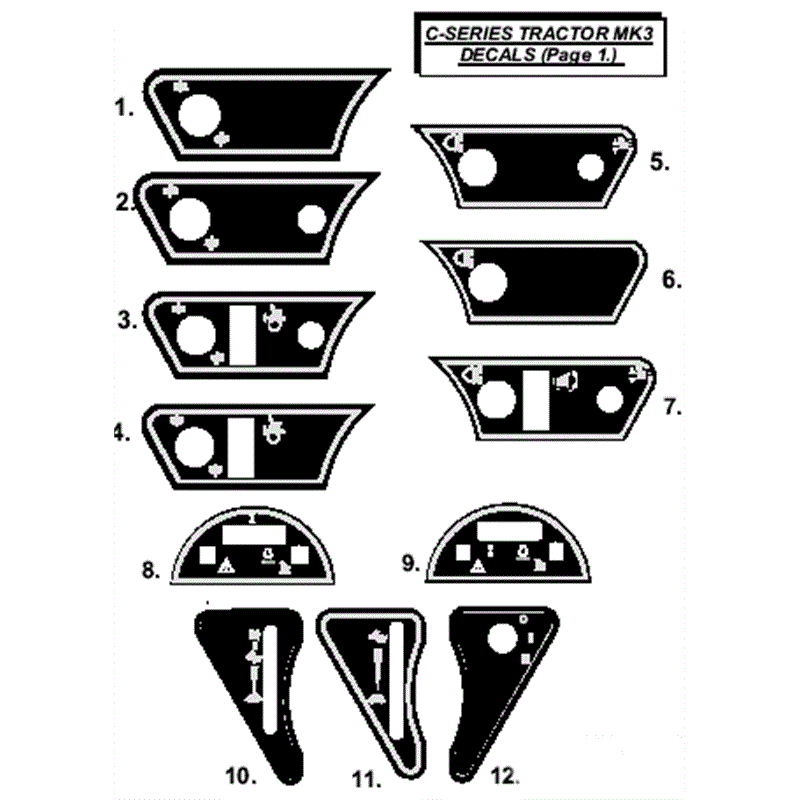 Countax C Series Lawn Tractor 2001 - 2003 (2001 - 2003) Parts Diagram, Decals-1