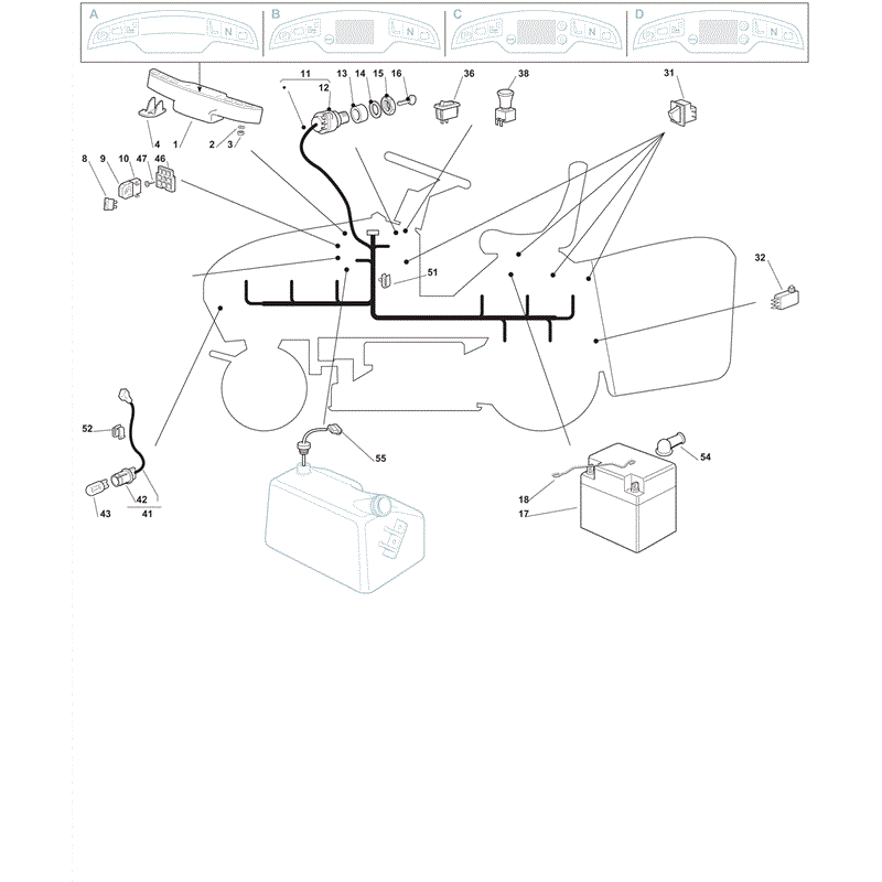 Castel / Twincut / Lawnking XX220HD (2012) Parts Diagram, Electrical Parts