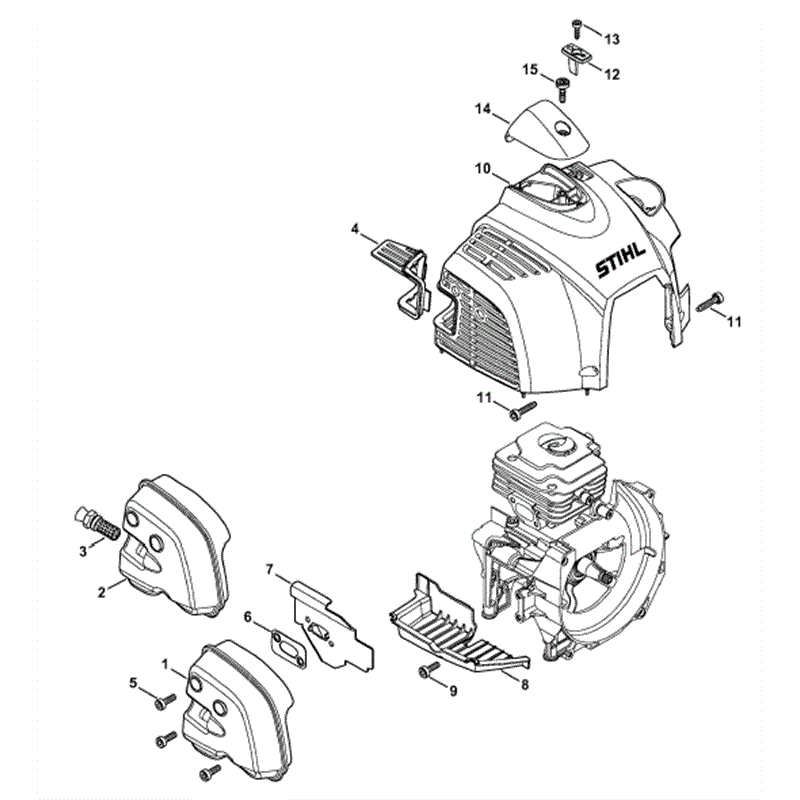 Stihl FS 240 Brushcutter (FS240C-EZ) Parts Diagram, Muffler, Shroud